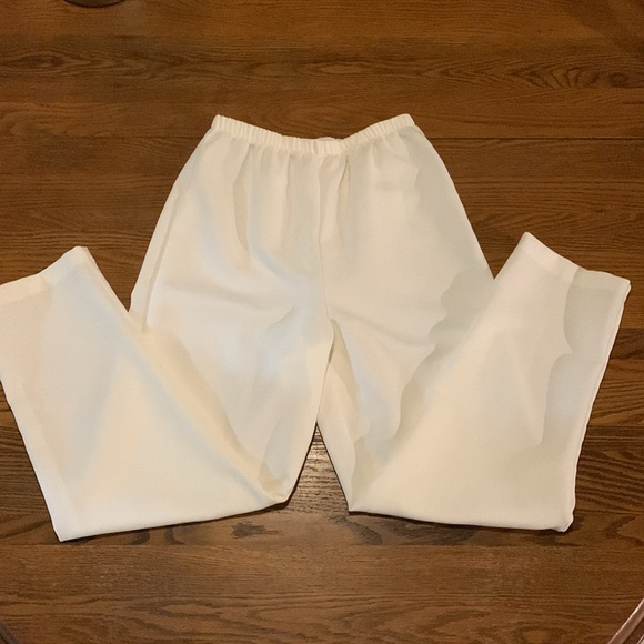 Vintage High Waisted White Trousers Pants - Picture 4 of 6